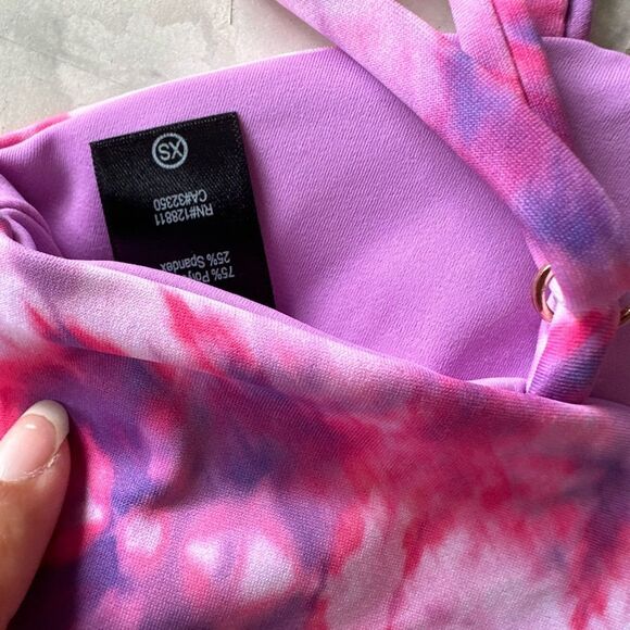 Beach Riot Hannah Sports Top Pink Purple Tie Dye Bra Strap Size XS Athletic - Picture 4 of 4